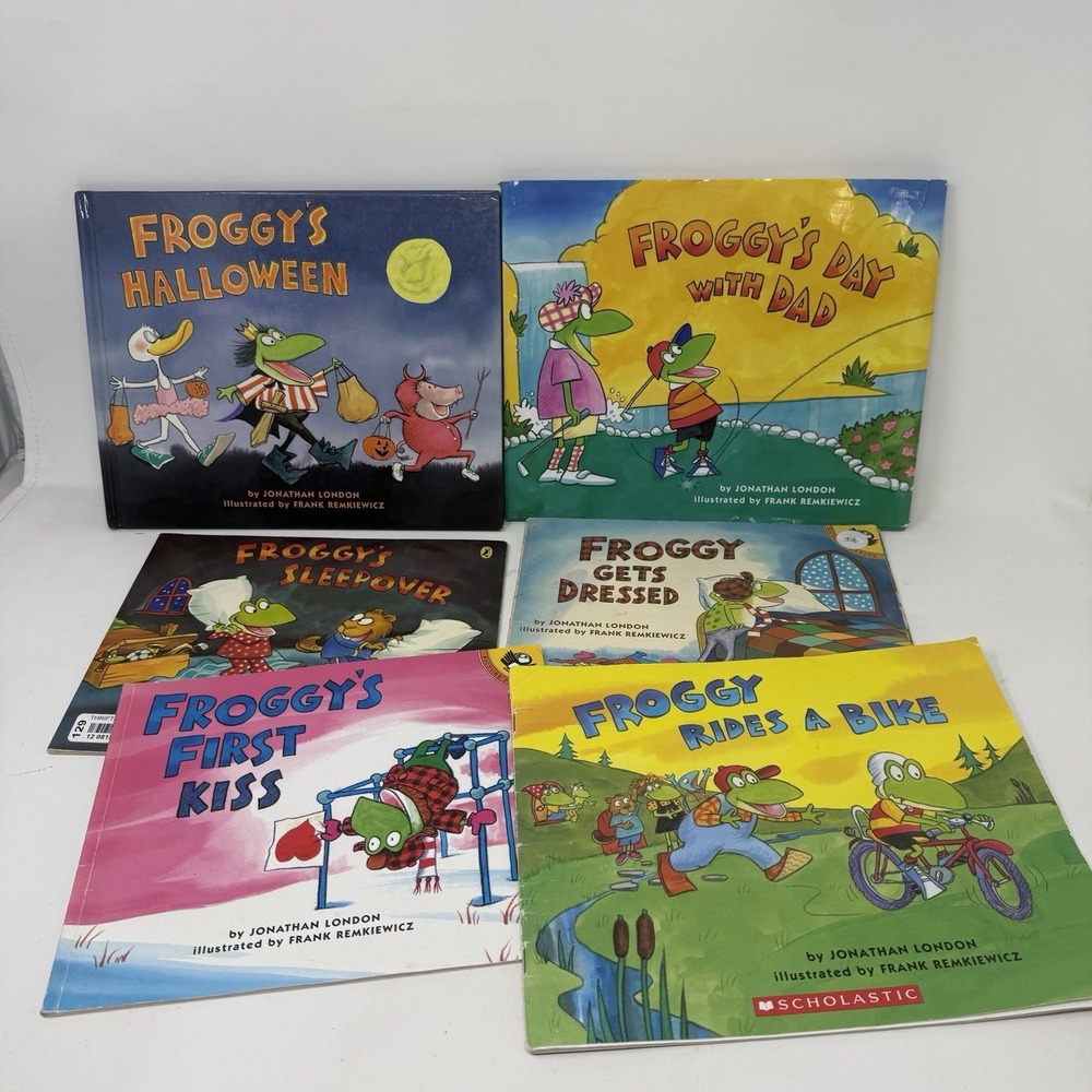 Lot of 6 Froggy Picture Books by Jonathan London - Halloween,  Day w/ Dad, Bike